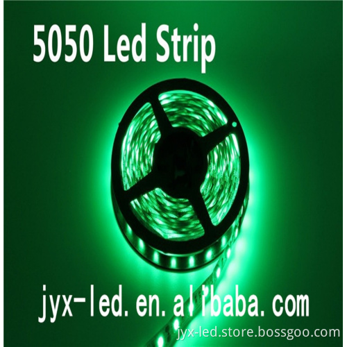 Special price 5m 60leds/m high voltage 12v 10mm single pcb Green smd 5050 high quality top grade non-waterproof led strip light
